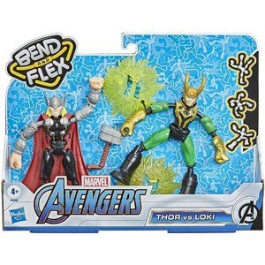 New Avengers Marvel THOR vs LOKI‎ Bend and Flex  Action Figure Kids Toys, 6-Inch